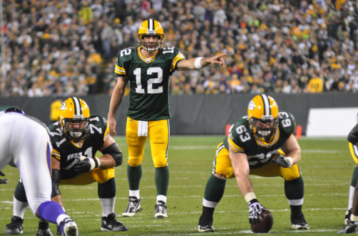 Packers on field