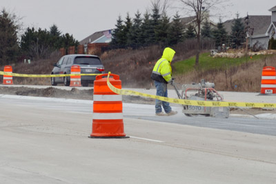 construction employees on road site