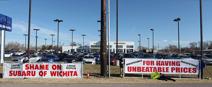 kansas dealer turns labor protest into free advertising