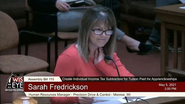 Sara Fredrickson testifying