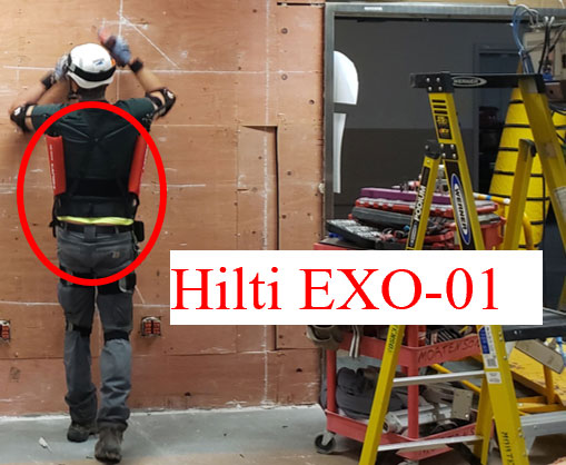 construction worker with exoskeleton