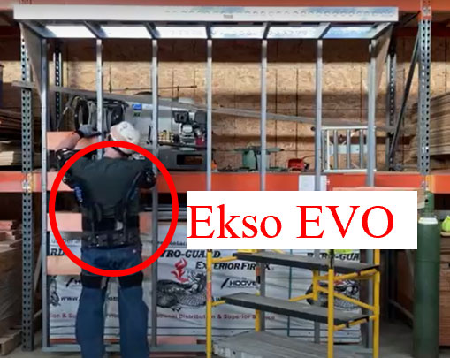 construction worker with exoskeleton