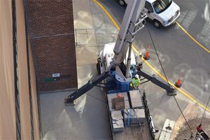 construction site crane close up