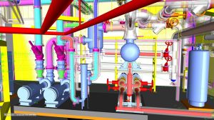 basement mechanical room 3D modeling