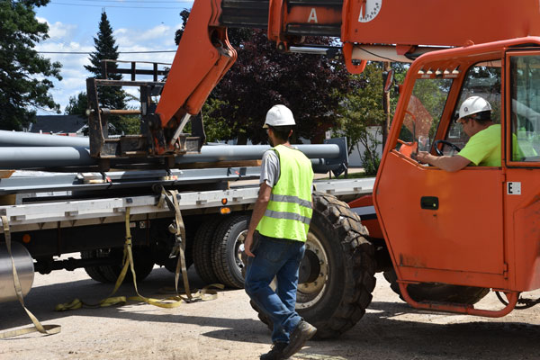 Photo of truck loading.