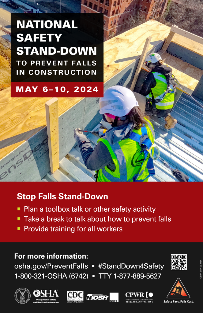 OSHA Fall Stand Down Week poster.