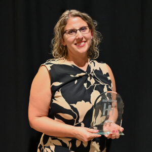 Elizabeth Roddy poses with her award.